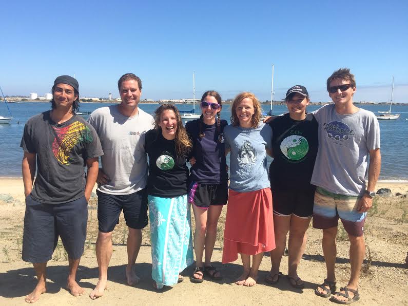 Hovel lab research team after diving in San Diego Bay